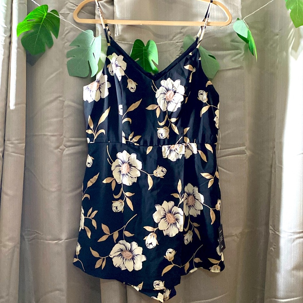 Lulus Magical Meadow Black Floral Print Skort Dress